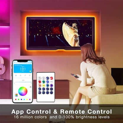 DAYBETTER 100 ft Smart WiFi Led Lights, Led Strip Lights Compatible with Alexa and Google Assistant, App Remote Control RGB Strip Lighting for Bedroom Room Decor, 50 ft *2 - size: 100FT
