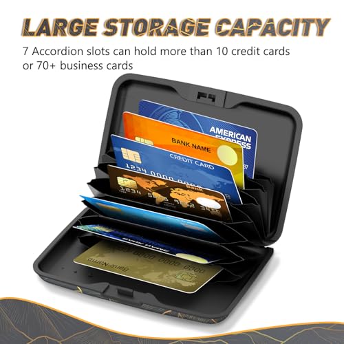 Credit Card Holder, Mini RFID Small Aluminum Card Wallet Business Card Case | Blocking Slim Metal RFID Blocking Front Pocket Wallet Hard Case Durable CC Holder for Men Boy, Cool Abstract Mountain - color: Cool Abstract Mountain