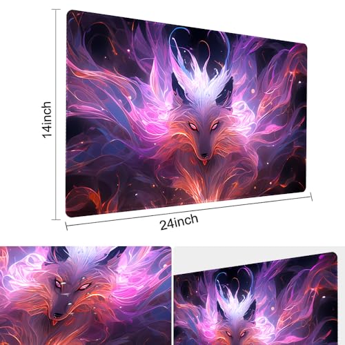 Board Game 14x24in MTG Playmat Compatible for OCG CCG RPG TCG Playmats (Nine Tailed Fox 3) - color: Nine Tailed Fox 3