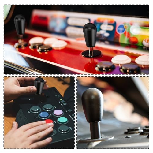 Gallipower 2Pcs Black Ellipse Oval Joystick Head,Arcade Joystick Ball Top Handle Rocker Round Head,Arcade Kit DIY Replacement Parts - color: style 9