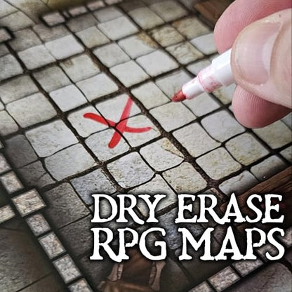 Loke Giant Book of Battle Mats Dragon Lairs & Dungeons, Ages 14+ | 1+ Players, Reusable, Marker-Friendly Encounter Maps for Tabletop Roleplaying with Miniatures, Tokens & 3D Scenery