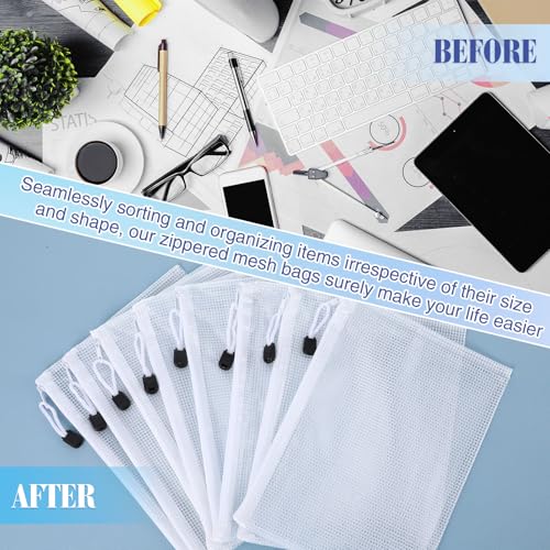 Jetec 32 Pcs Mesh Zipper Bags Bikini Organizer,White,9 x 7 Inch - color: White, size: 9 x 7 Inch