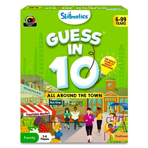 Skillmatics Guess in 10 Around Town, Perfect for Boys, Girls, Kids, and Families Who Love Card Games, Board Games, Travel Friendly, Gifts for Ages 6, 7, 8, 9 & Up - style: 3. Around the Town