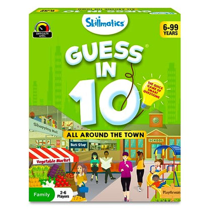 Skillmatics Guess in 10 Around Town, Perfect for Boys, Girls, Kids, and Families Who Love Card Games, Board Games, Travel Friendly, Gifts for Ages 6, 7, 8, 9 & Up - style: 3. Around the Town