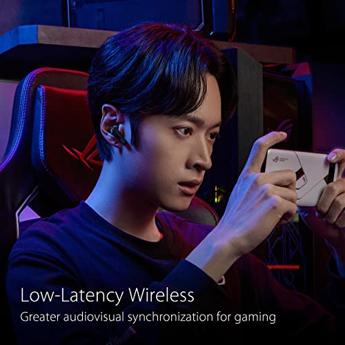 ASUS ROG Cetra True Wireless Gaming Earbuds – Bluetooth, Low-Latency, ANC Noise Cancelling, Touch Control, IPX4 Water Resistant, 27Hr Battery, Wireless Charging, for PC, Mobile, Switch, Ally/X - Black - color: Black, size: Cetra True WL (In-Ear)