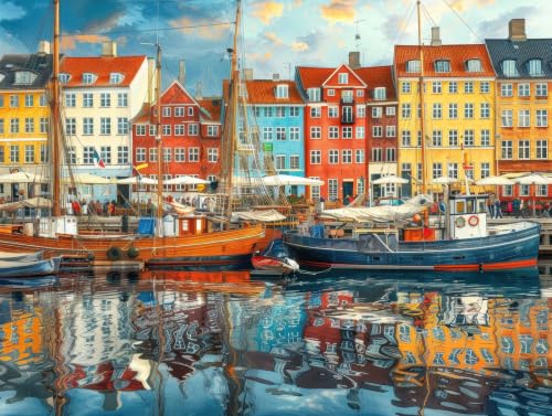 48 Pieces Puzzle for Seniors with Dementia - Jigsaw Puzzles for Adults | 48 Pieces Adult Puzzles for Seniors with Dementia, Jigsaw Puzzles for Adults, Elderly Gifts, Copenhagen Canal - color: Copenhagen Canal, size: 48 Piece Puzzle