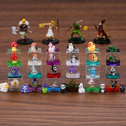 Resin Frog DND Dice Set, Polyhedral D&D Dice Animal Inclusion Dice for Dungeons and Dragons MTG RPG Board Games for 15 Years and Up - color: Frog
