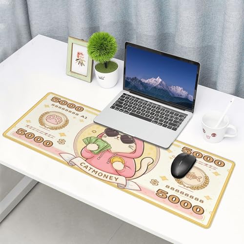 Money Gaming Mouse Pad Extended Large Mouse Mat 31.5 X 11.8 Inch Nonslip Rubber Base Long Desk Pad Stitched Edges Mousepad Mice Pad for Office Home Game - color: Money