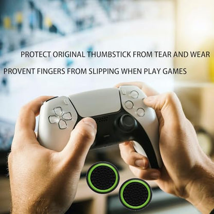 24PCS Silicone Performance Joystick Grips Analog Thumb Stick Grip Cap for PS2, PS3, PS4, PS5, Xbox One, Xbox Series X/S, Xbox 360, Switch Pro Controller (Black&Blue)