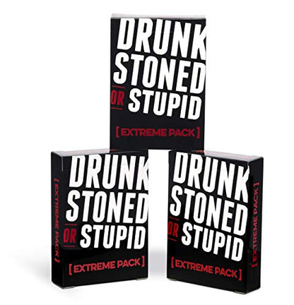 Drunk Stoned or Stupid: Extreme Expansion Pack | 50 NEW Prompt Cards, Who's Most Likely To, Party Game - style: Extreme Expansion Pack