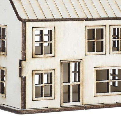 Kisangel DIY Miniature House Kit Unfinished Wood House Model for Painting and Assembly 3.66 X 3.46 X 2.44 in Small Wooden for Christmas Village Decoration Holiday Scene Craft Projects