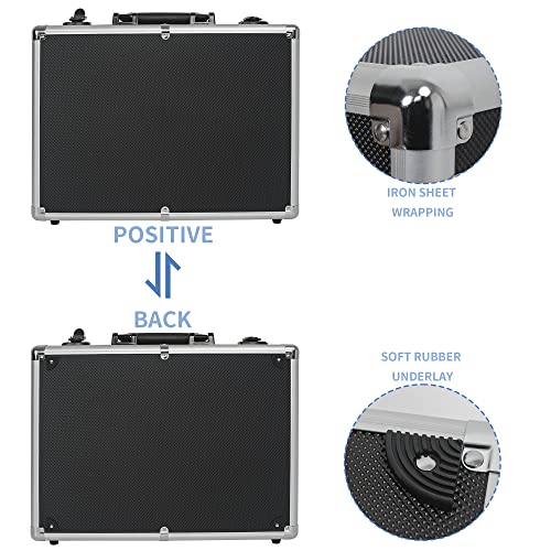 17 Inch Hard Shell Carrying Case Ideal for Wireless Mic System Storage & Camera Gear Transportation, Customizable Pre-Diced Foam, Aluminum Alloy Sturdy Build, Black - size: Inner：17''X 12.6''X 5''