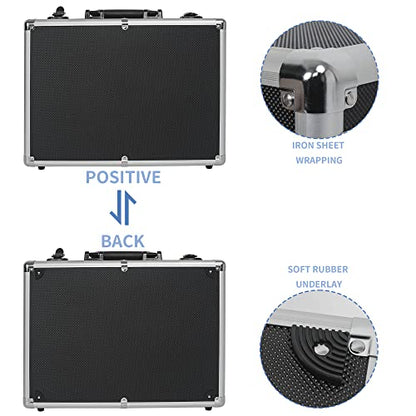 17 Inch Hard Shell Carrying Case Ideal for Wireless Mic System Storage & Camera Gear Transportation, Customizable Pre-Diced Foam, Aluminum Alloy Sturdy Build, Black - size: Inner：17''X 12.6''X 5''