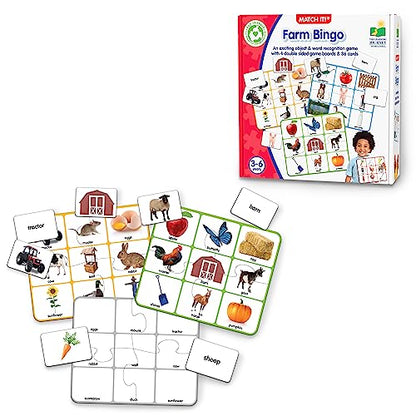 The Learning Journey: Match It! Bingo - Farm - Reading Game for Preschool and Kindergarten 36 Picture Word Cards - style: Farm