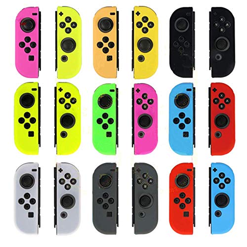 Soft Silicone Rubber Protective Skin Shell Cover Case Thumb Stick Grips Joystick Caps Cover Rocker Cap for Switch NS Controller (Black)