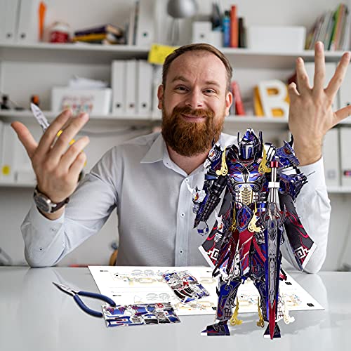 Piececool 3D Metal Puzzles with DIY Tools - The Titan Figure Mecha Model Building Kits for Adults, DIY Metal Crafts Kits Brain Teaser Puzzle Birthday Gifts - color: Titan&tools