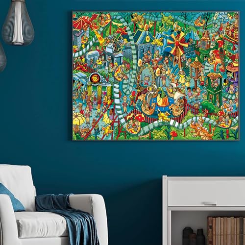 Jigsaw Puzzles for Adults, 1000 Pieces Dinosaur Park Puzzle, Cartoon Painting Challenging Puzzles for Family Activity Game Nights Gifts Fidget Stress Relief - color: Dinosaur Park