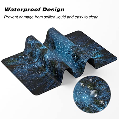 Extended Gaming Mouse Pad, XXL Large Mouse Mat 30 x 14 Inch, Big Computer Keyboard Mousepad, Waterproof Desk Pad with Stitched Edges and Non-Slip Base for Women Office Gaming, Galaxy Tree - color: Galaxy Tree