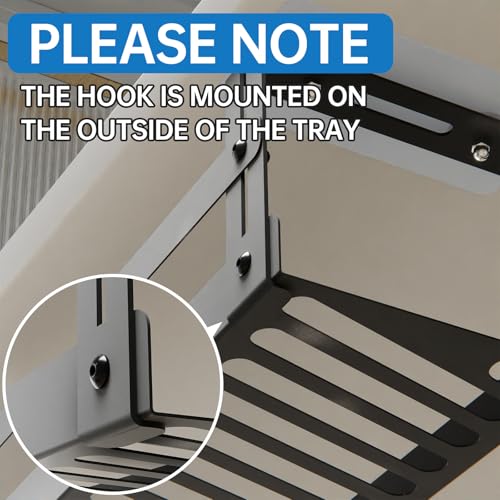 PAVSTINE Under Desk Cable Management Tray, 17 in Metal Cable Tray Basket | For Wire Management, Power Strip Holder, Cord Organizer, Wire Tamer for Home/Office Desk Cable Hider Black - size: 17 inch Cable Tray×1 Pack