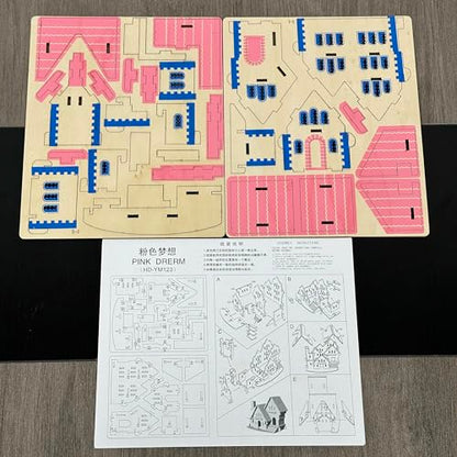 3D Puzzles for Adults, Log Cabin DIY Wooden House Model Kits for Adults to Build, Country Cottage Building Model, 3D Jigsaw Brain Teaser Puzzle, Dollhouse (FHSDFG)