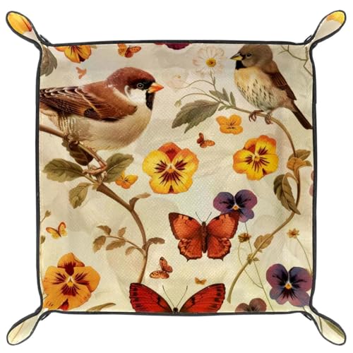 Butterflies Bird Pansies Dice Tray Dice Rolling Tray Folding Dice Holder for Dice Games, Like RPG, DND and Other Table Games - color: Multi 9