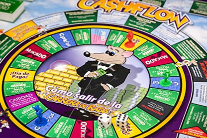 Rich Dad Cashflow Spanish Board Game with Message from Robert Kiyosaki, Up to 6 Players - Fun and Educational Learning Games for Friends and Family - style: Spanish Version