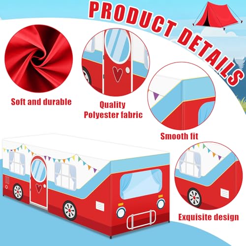 6 Ft Camping Tablecloths Birthday Party Decorations Camper Theme Table Cover Washable Fabric Polyester Summer Camp Rectangle Table Covers Protector for Woodland Birthday Forest Party Decorations - style: Camping