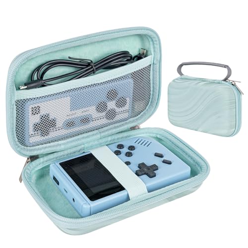 TOCCOOL Handheld Game Console Carrying Case, Protective Travel Retro Mini Game Box for Charging Cable, Earphones, Batteries and Accessories (Lake Blue) - color: Blue