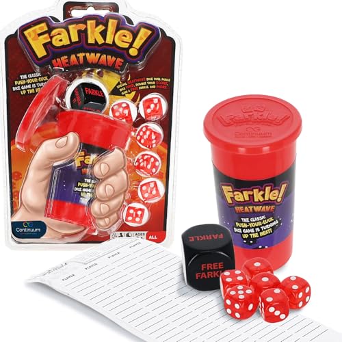 Farkle Heatwave Classic Dice Game for Kids and Families Ages 6+ Travel Size Group Party Games for 2+ Players - Gift for Teens and Adults by Continuum
