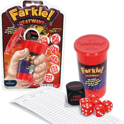 Farkle Heatwave Classic Dice Game for Kids and Families Ages 6+ Travel Size Group Party Games for 2+ Players - Gift for Teens and Adults by Continuum