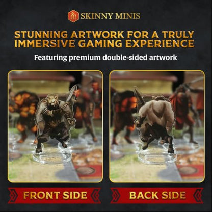 Skinny Minis Evil Minions Miniatures Set, 12 Medium Flat Minis for TTRPG