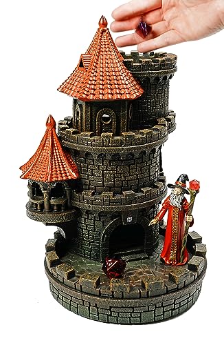Forged Dice Co. Wizard's Castle Dice Tower - Hand Painted - Fits Dungeons and Dragons Dice - Red - color: Red Wizard