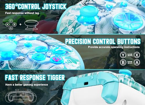 Gamrombo Wireless Gaming Controller Replacement for Xbox One, Xbox Series X|S, Xbox One S|X Controller with Hall Triggers, Hall Joysticks, Adjust RGB Light, Marco, Turbo, Audio Jack