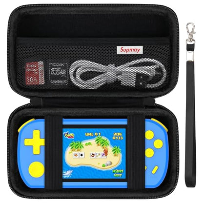 Supmay Carrying Case Compatible with CCTU / TEBIYOU Kids Handheld Games Preloaded 218 Retro Video Games, Portable Gaming Electronic Toys Storage Holder Travel Bag with Mesh Pocket for USB Cable, Black - color: Black
