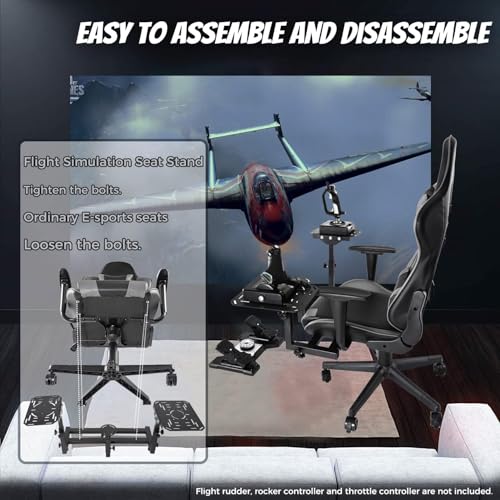 Gazzyt Removable Flight Simulator Cockpit with Gray Seat Fits for Logitech/Thrustmaster X52 X52PRO X56,Racing Wheel Hotas Warthog T16000M Not Included Pedals, Joystick and Throttle