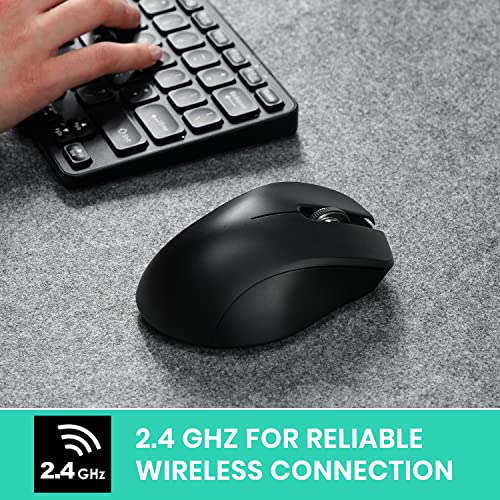 Perixx PERIMICE-621B Wireless Mouse - Silent Click with Ergo Design - Compatible for Desktop and Laptop PC - Wireless 2.4 GHz - Black - style: - Wireless Black