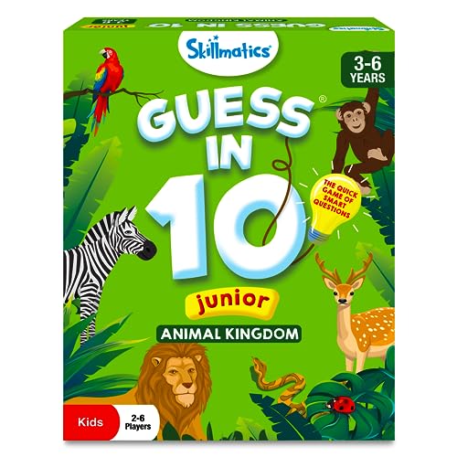 Skillmatics Guess in 10 Junior – Animal Kingdom, Card Game, Gift for Kids | Educational Trivia Game for Preschoolers, Travel Toy & Guessing Board Game, Screen-Free, Boys & Girls Ages 3, 4, 5 & 6 - style: 3. Junior Animal Kingdom