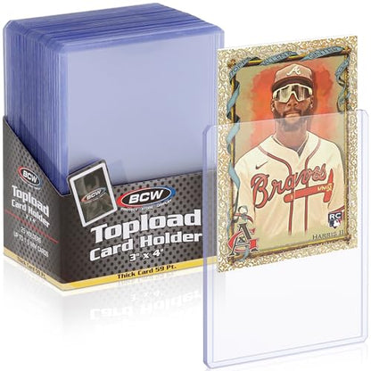 BCW 59 PT Thick Card Top Loaders | Protective Thick Toploaders for Trading Cards Up to 59PT | Rigid Card Toploader for Memorabilia & Collectibles | 1 Pack - color: 59 Pt. / 1.5 Mm