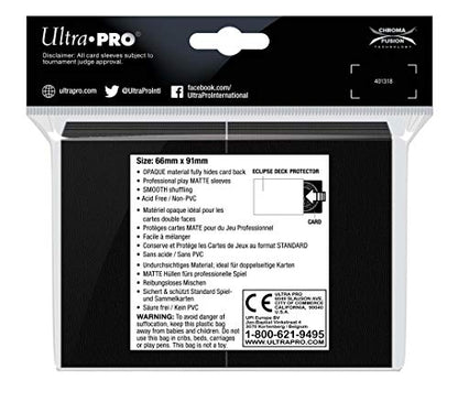 Ultra Pro E-15613 Eclipse Standard Matte Sleeves 100 Pack-Jet Black - color: Jet Black
