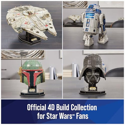 4D Build Star Wars Millennium Falcon 3D Model Kit, Star Wars Gifts, Desk Decor for Fans & Collectors, 223 Pieces, 3D Puzzles, Gift Ideas for Ages 12 & Up - style: Millennium Falcon 223 pcs