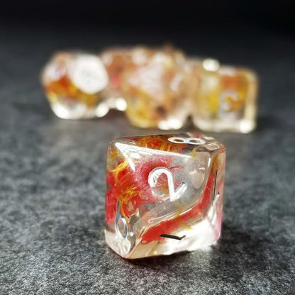 Sage’s Portal Cantrips DND Dice Set - Round Edge Resin 7-PC Polyhedral DND Dice Set for Dungeons and Dragons D&D RPG Tabletop TTRPG (Mystic Saffron) - color: Mystic Saffron