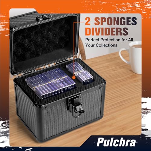 Pulchra Graded Card Storage Box, Top Loaders Case, Sports Trading Box, Slab PSA MTG CSG SGC Magnetic Holder, Carrying Collector Storage Boxes - size: Medium