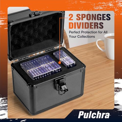 Pulchra Graded Card Storage Box, Top Loaders Case, Sports Trading Box, Slab PSA MTG CSG SGC Magnetic Holder, Carrying Collector Storage Boxes - size: Medium