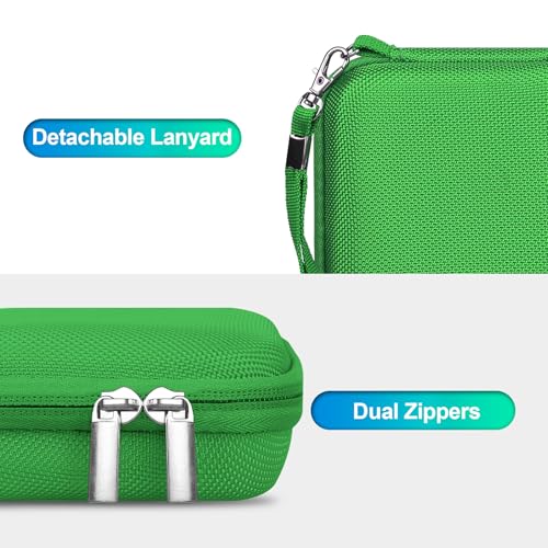 BOVKE Carrying Case Compatible with Anbernic RG35XXSP / RG34XX SP Handheld Game Console, Clamshell Retro Games Consoles Flip Hand-held System Holder with Mesh Pocket for Cables and Accessories, Green - style: Green Case