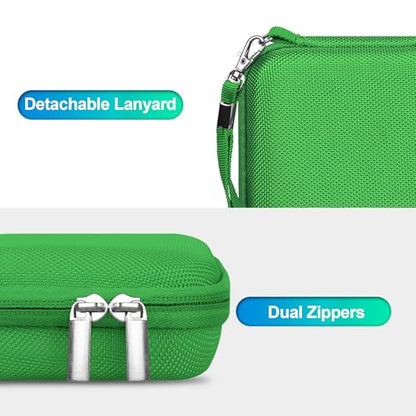 BOVKE Carrying Case Compatible with Anbernic RG35XXSP / RG34XX SP Handheld Game Console, Clamshell Retro Games Consoles Flip Hand-held System Holder with Mesh Pocket for Cables and Accessories, Green - style: Green Case
