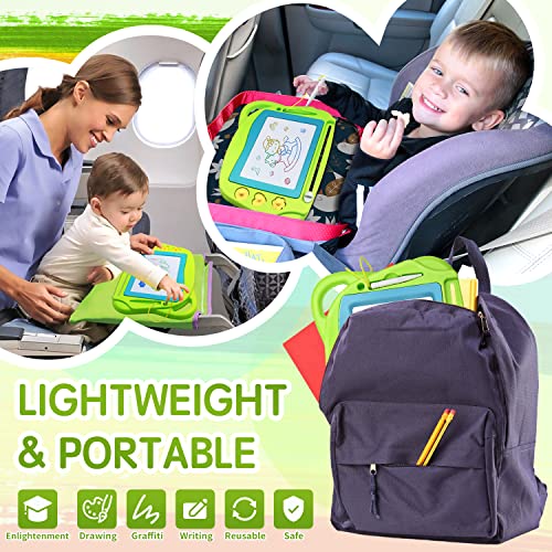 AiTuiTui Magnetic Drawing Board Mini Travel Doodle, Erasable Writing Sketch Colorful Pad Area Educational Learning Toy for Kid/Toddlers/Babies with 3 Stamps and 1 Pen (Green) - color: Green