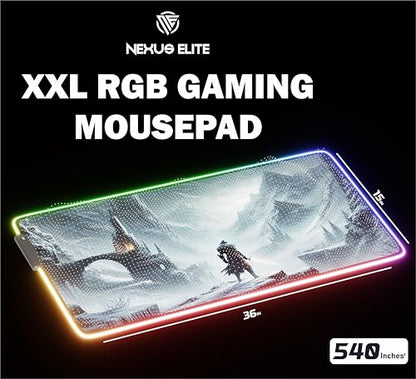 Gaming Mouse Pad - Desk Mat Gaming Mouse Pad, 90x40 Medium Extra Large Extended Big Long Huge XL XXL and XXXL RGB LED Light Mousepad for a Computer, PC Mats Mousepads Frostblade Warrior - color: Frostblade Warrior