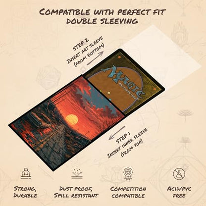 Apocalyptic Sunset - MTG Card Sleeves, 104ct, Standard Size, Smooth | Perfect for Double Sleeving, Smudge Resistant Matte Back, Standard 66x92mm - Compatible with Magic The Gathering & TCG Cards - color: Apocalyptic Sunset, size: Smooth