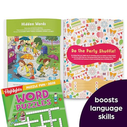 2026 Puzzle Fun Activity Book Gift Set for Kids 6 and Up, 4 Fun Books with Brain Teasers, Mazes, Word Games and More, Travel Activity and Puzzle Game Books for Kids