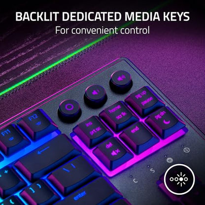 Razer Ornata V3 TKL Gaming Keyboard, Low-Profile Keys, Black | Mecha-Membrane Switches, UV-Coated Keycaps, Backlit Media Keys, 8-Zone RGB Lighting, Spill-Resistant, Magnetic Wrist Rest - color: Classic Black, size: V3 TKL